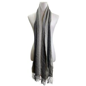 Nordstrom Women's 100% Cashmere Scarf Fringe Gray, Black, White NWT